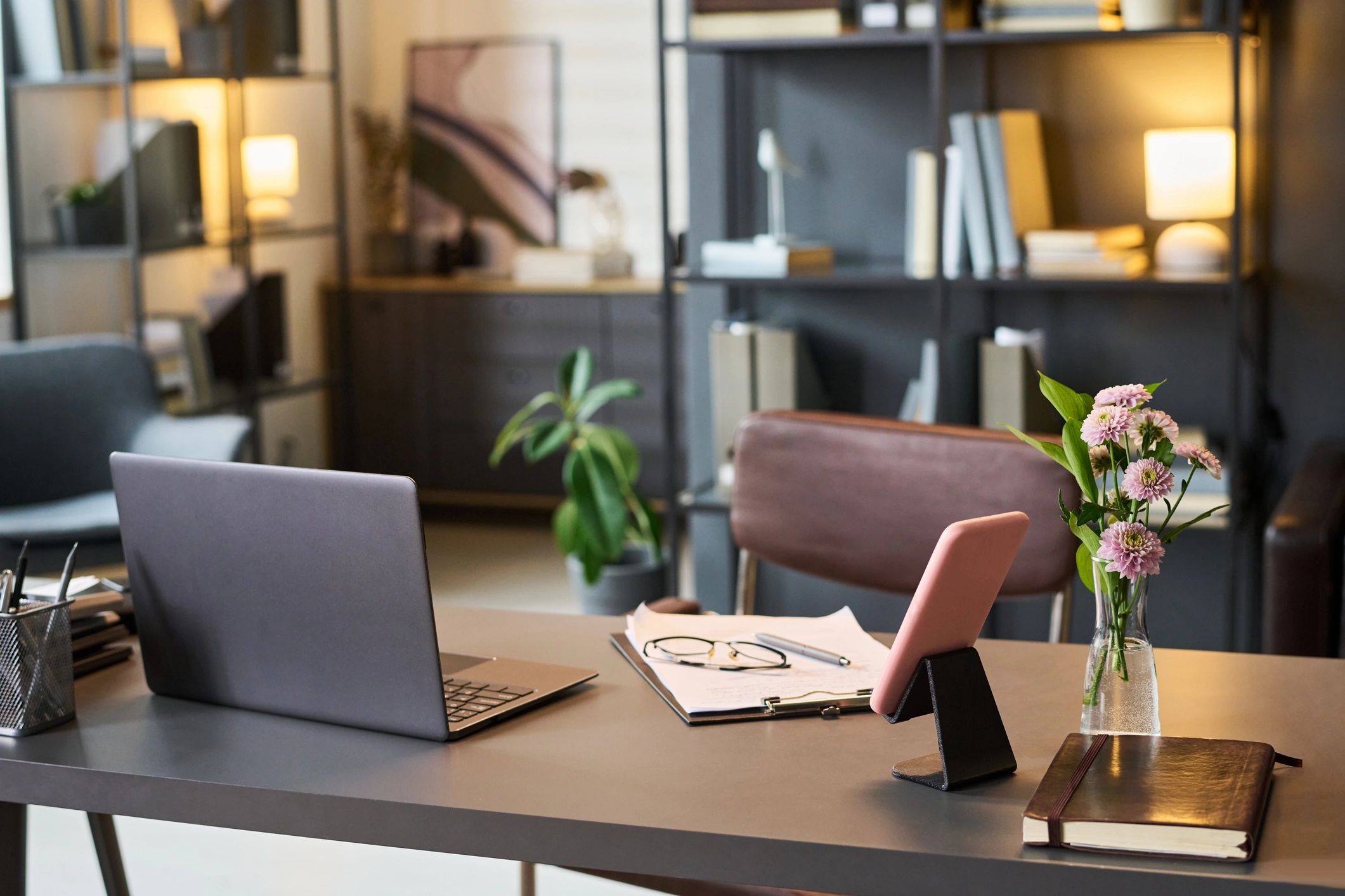 Laptop and mobile technology on a workspace