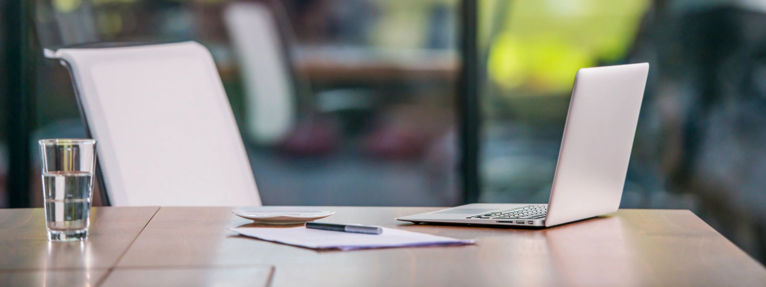 Laptop in a modern office setting